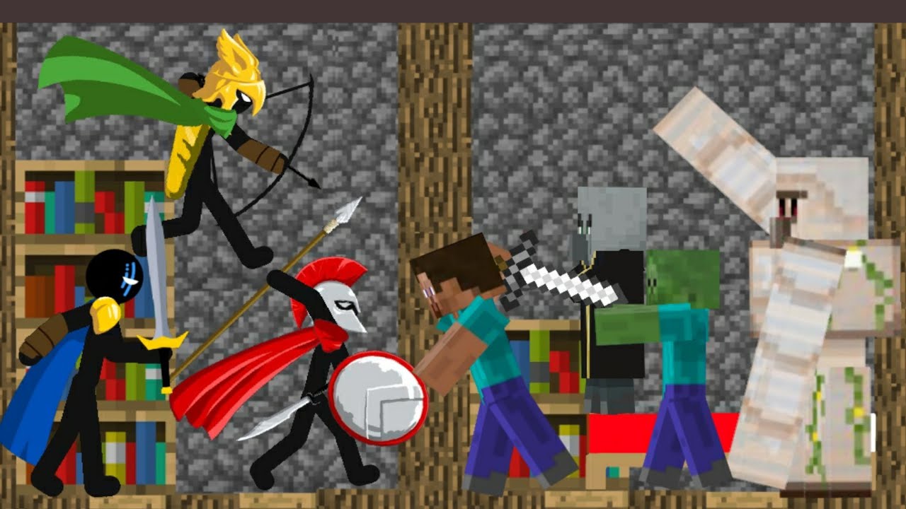 Minecraft Vs Stick War Legacy | Drawing Cartoons 2 Animation