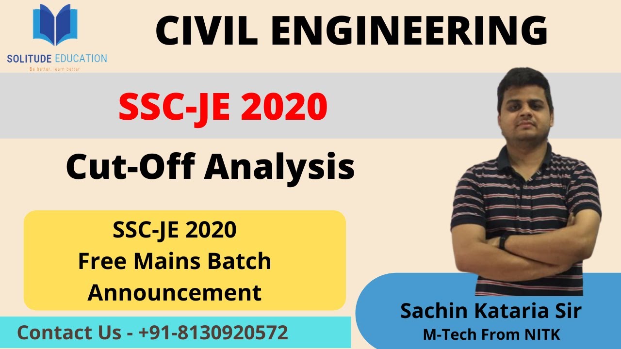 SSC JE 2020 Expected cut-off | SSC-JE Paper Shift Wise Cut-Off Analysis Free Mains Batch Announcemen