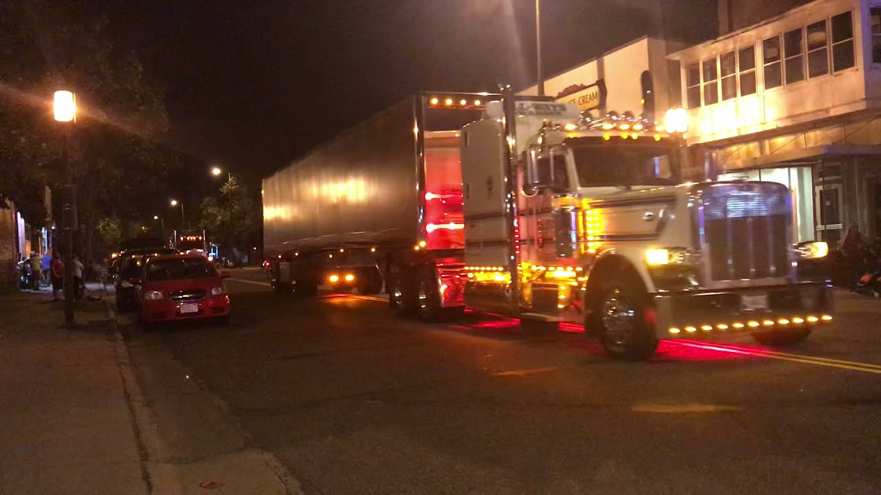 Big rig truck show parade in August 2021