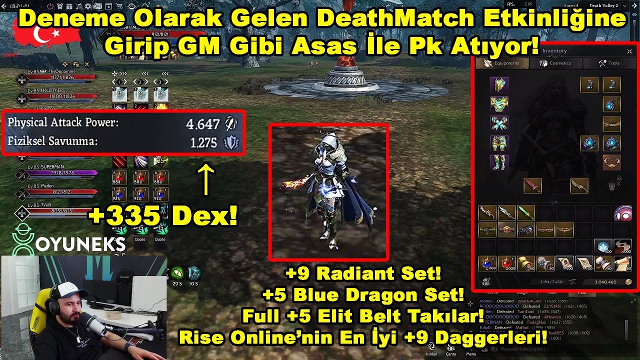 Marlen - Deneme Olarak Gelen DeathMatch Etkinliğine Girip GM Gibi Asas İle Pk Atıyor! | Rise Online