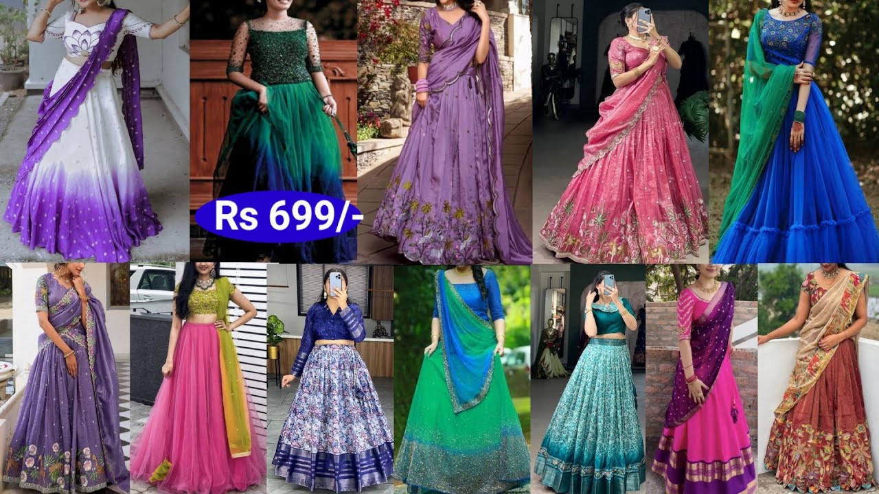 Latest Pattu Langa Voni Designs Rs 699 only 💕 Latest Stunning Pattu Half Saree Designs 😍Lehengas