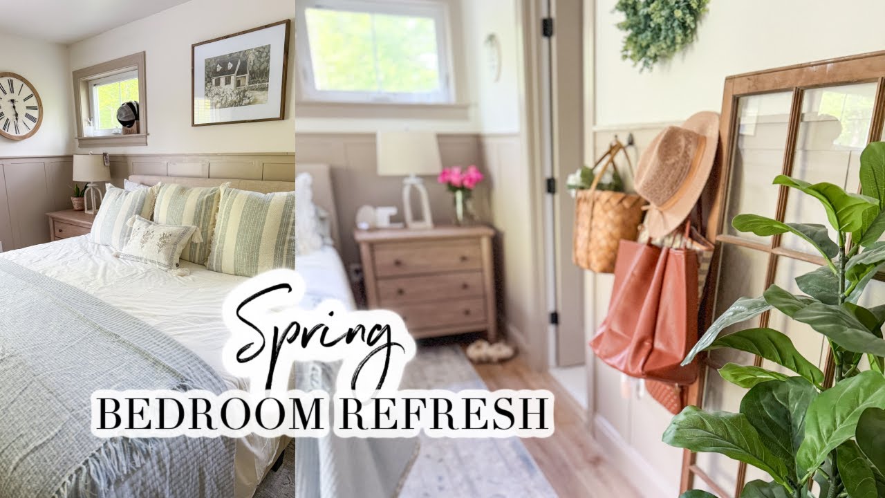 SPRING BEDROOM MAKEOVER // COZY COTTAGE BED AND BREAKFAST VIBES // CHARLOTTE GROVE FARMHOUSE