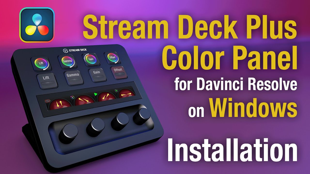 Установка окон Davinci Color Panel Stream Deck Plus