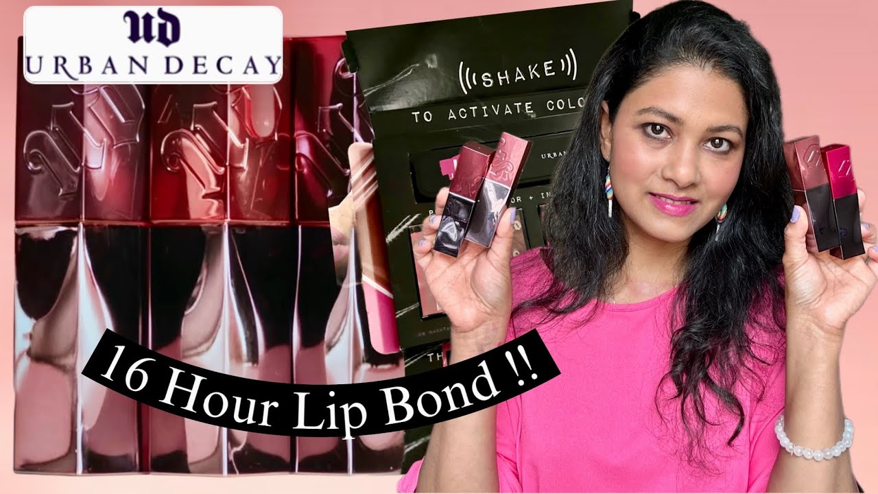 Urban Decay 16 HOURS Longlasting  Lip Bond Glossy Liquid Lipstick Swatches 
