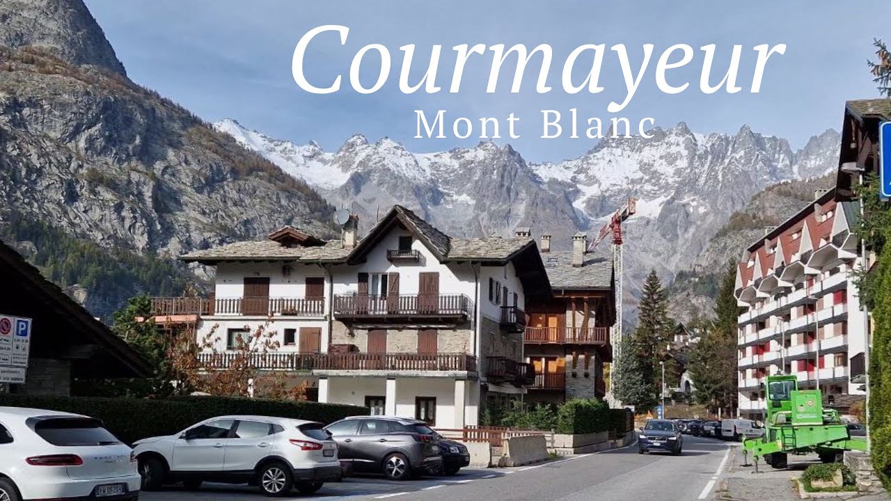 City tour - Courmayeur, Italy. Walking tour of the old town near the famous Mont Blanc.