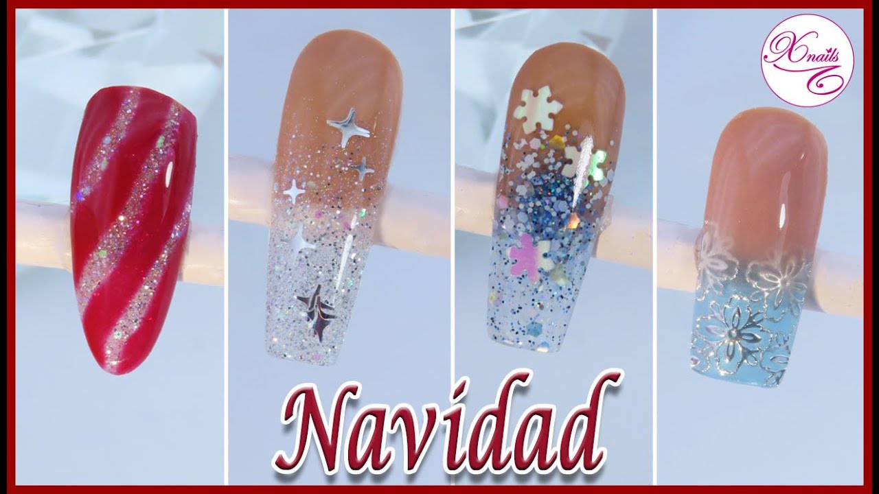 3+1 ENCAPSULADOS fáciles para DESLUMBRAR está  NAVIDAD 🎄 / Christmas Nail Art  🎄