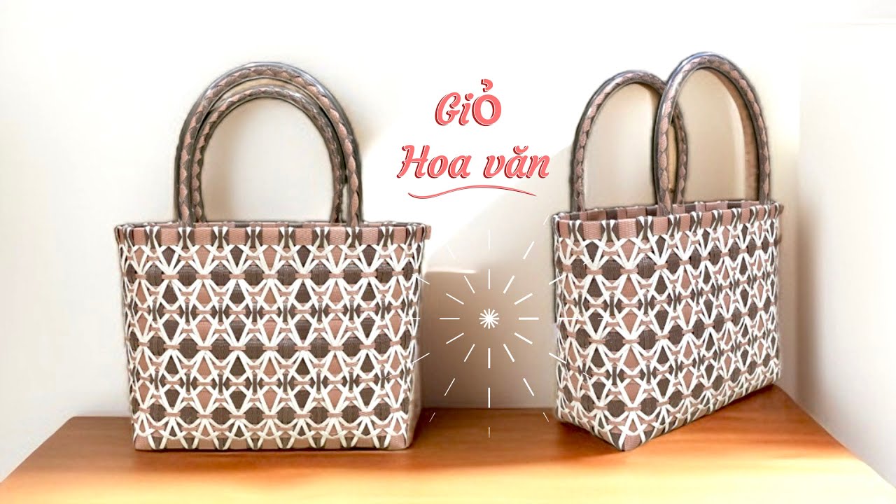 Giỏ hoa văn , Đan bằng dây nhựa , đẹp mới lạ, ai cũng có thể làm được ✅