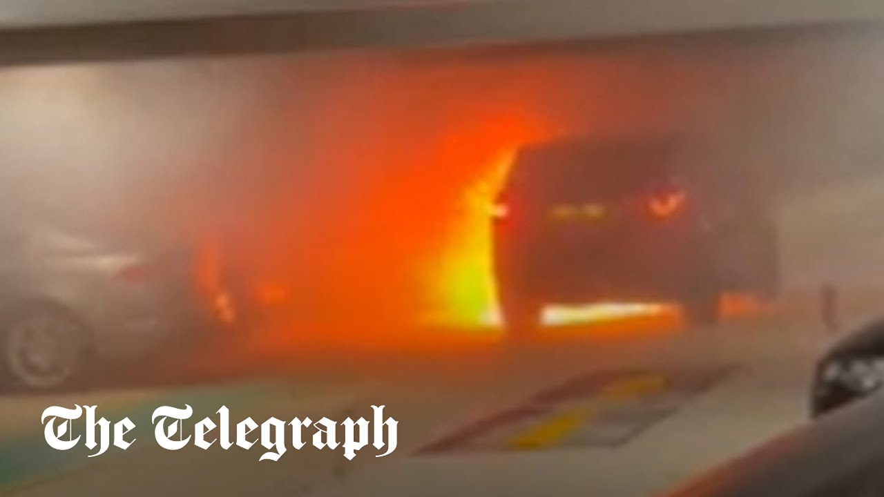 Luton Airport fire: Car in flames hours before car park collapses
