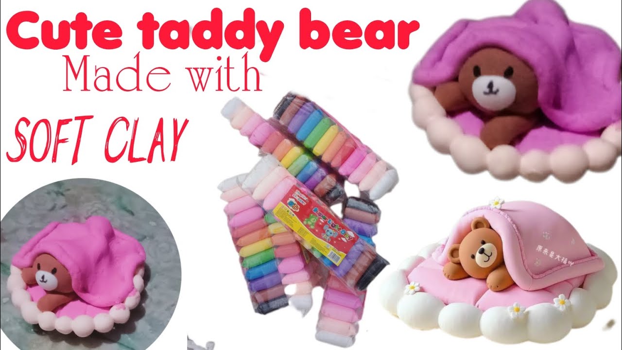 Making cute bear 🐻 Pinterest inspired| soft clay craft easy idea 