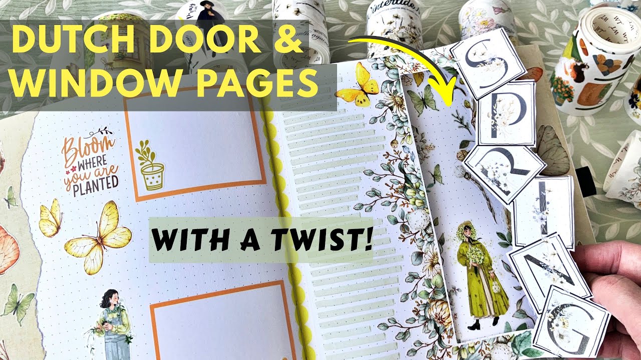 Spring Dutch Door & Window Journal Pages 🌸 | My first ever Washi Tape Shop Unboxing + Create With Me