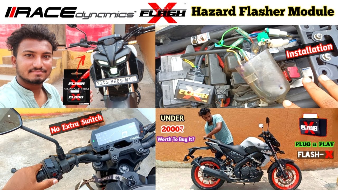 Flash X For MT15 | Flash X Hazard Flash Module Review Installation In All Bikes | Plug n Play Hazard