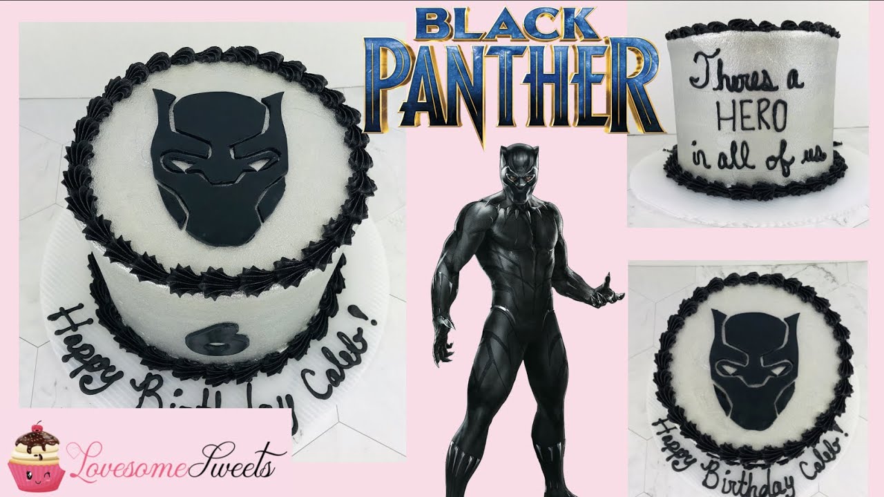 AVENGERS BLACK PANTHER CAKE (marvel superhero cake tutorial)