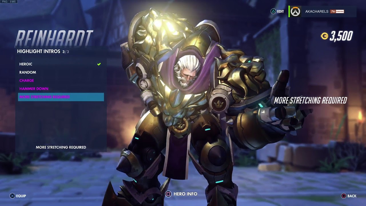 Overwatch: Reinhardt Lionhardt Skin All Emotes, Poses, Intros & Weapons + First Person(Legendary)