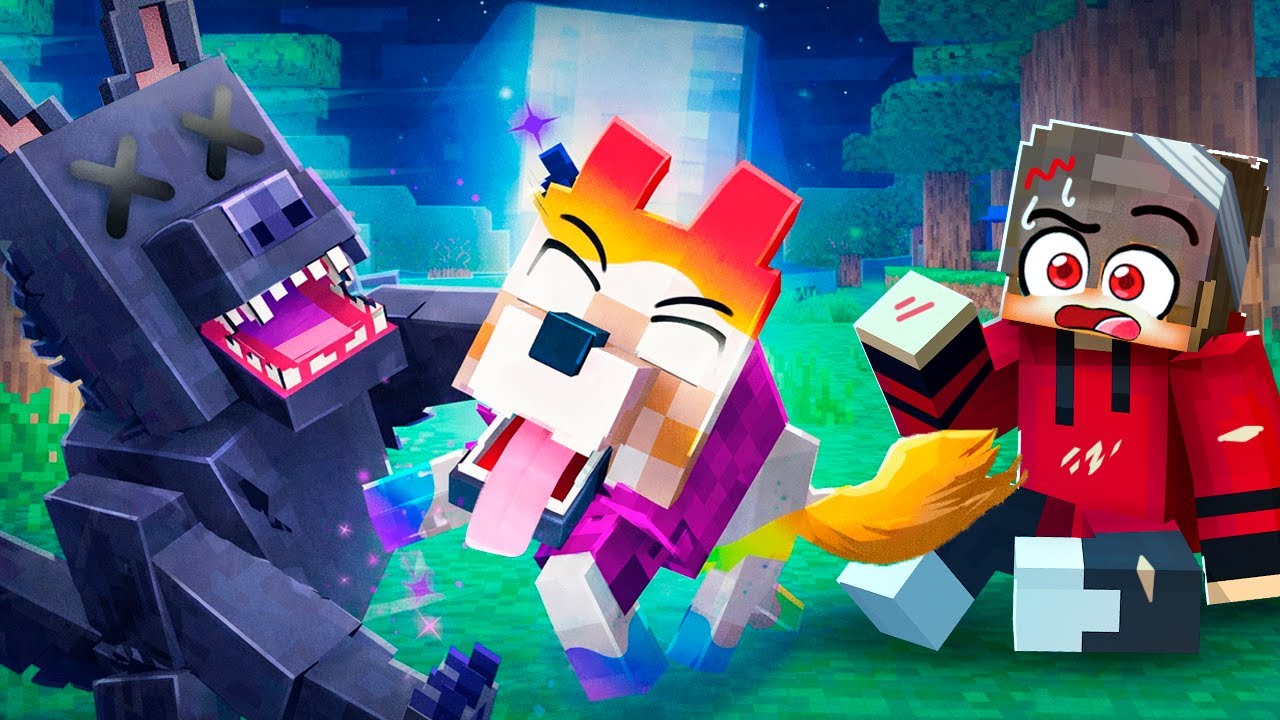 Jugando como un PERRO ARCOÍRIS PROTECTOR en Minecraft!
