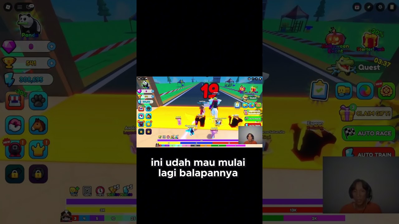 Balapan Kuda dengan Power 35K dan Dapat Trofi 166k di Roblox Horse Race, Keren!