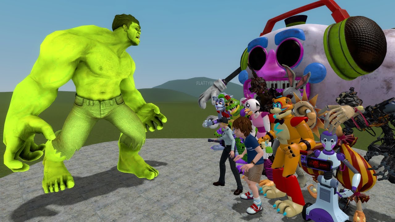 HULK VS FNAF SECURITY BREACH ANIMATRONICS in Garry's Mod!