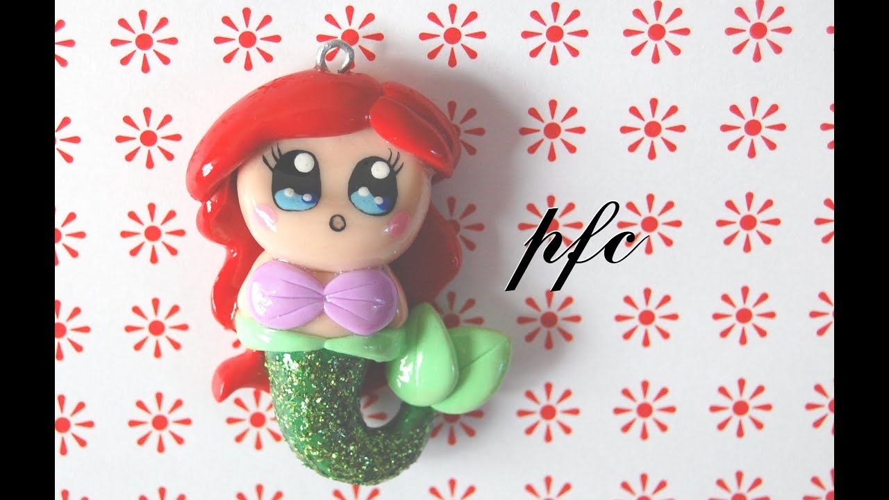 DIY Ariel Chibi Polymer Clay Charm Tutorial (The Little Mermaid)