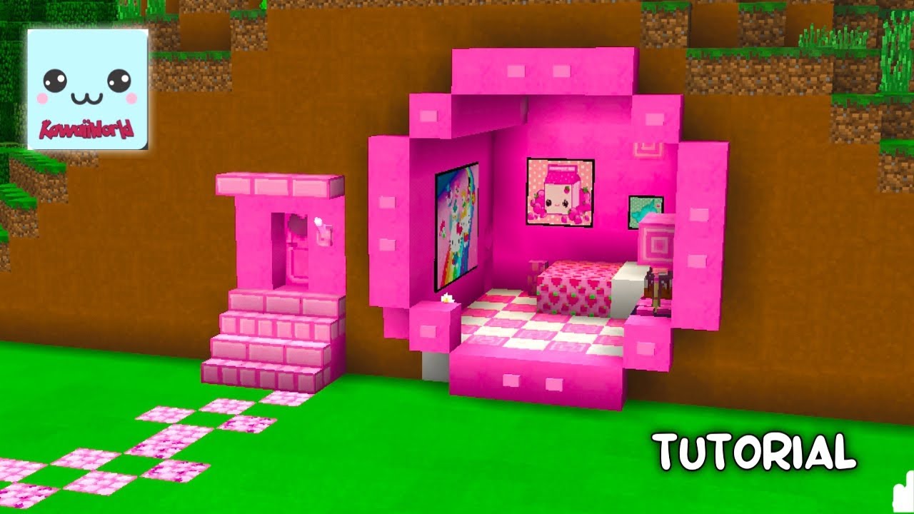 Kawaii world | Make Cute Pink House in the Mountain with bedroom