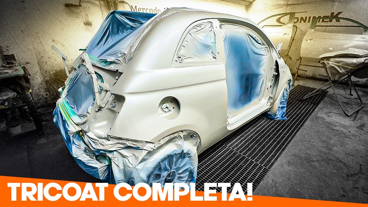 ⚪ PINTURA TRICOAT DO INÍCIO AO FIM! Fiat 500 Branco Pérola!