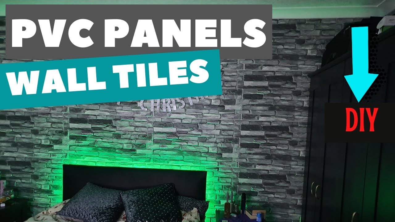 PVC Plastic Wall Panels 3D Decorative Tiles Cladding Grey Stone DIY