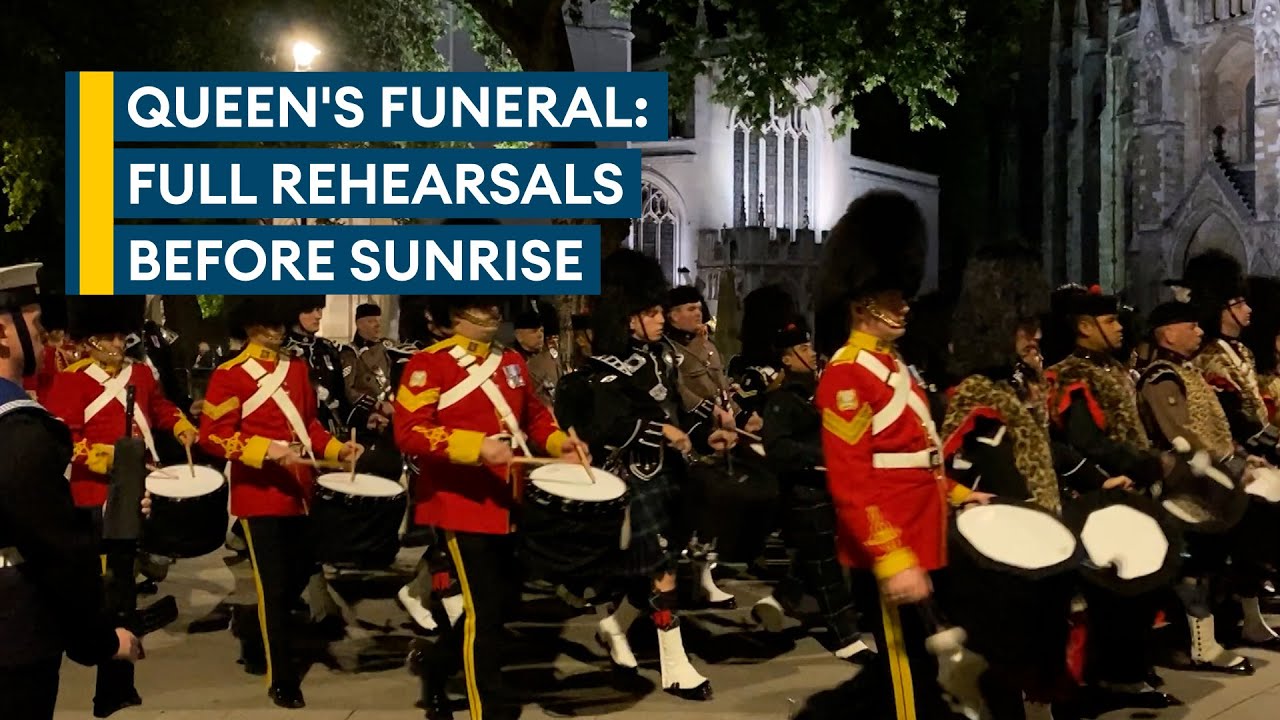 Military prepares for Queen's funeral with pre-dawn final rehearsal