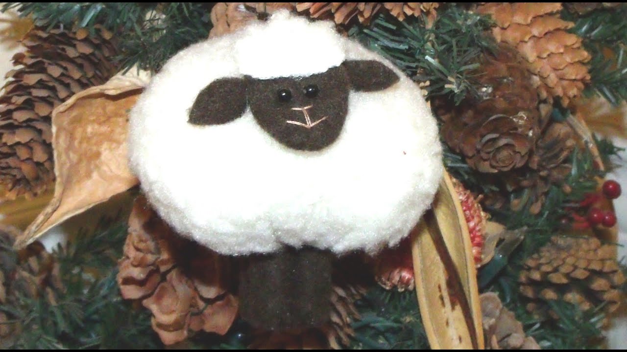 How to make a Christmas or Easter sheep, lamb decoration with fleece and felt