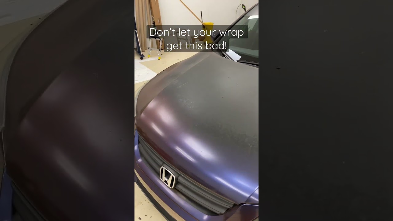 Wraps aren&rsquo;t FOREVER 😬 #precisionwrapsandgraphics #wrap #wrapping #car #greenvillesc #carwrap #fail