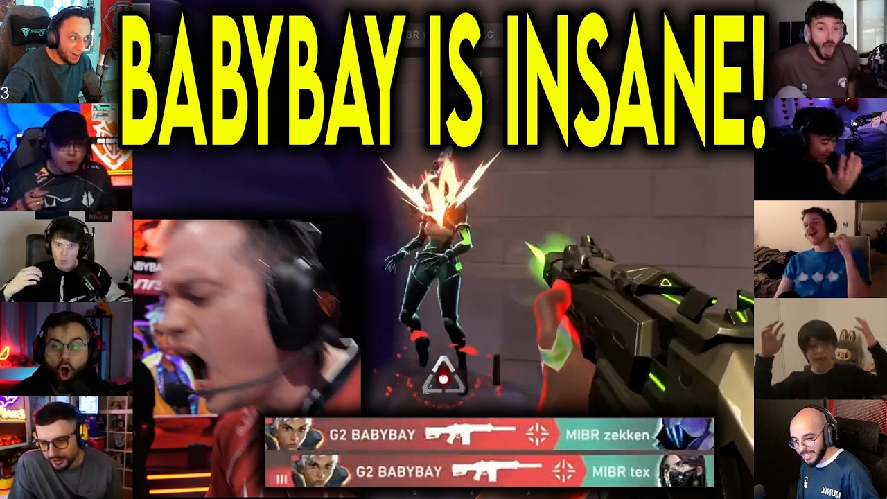Valorant Streamers Reacts To G2 BABYBAY Insane 1v2 CLUTCH Against MIBR In VCT