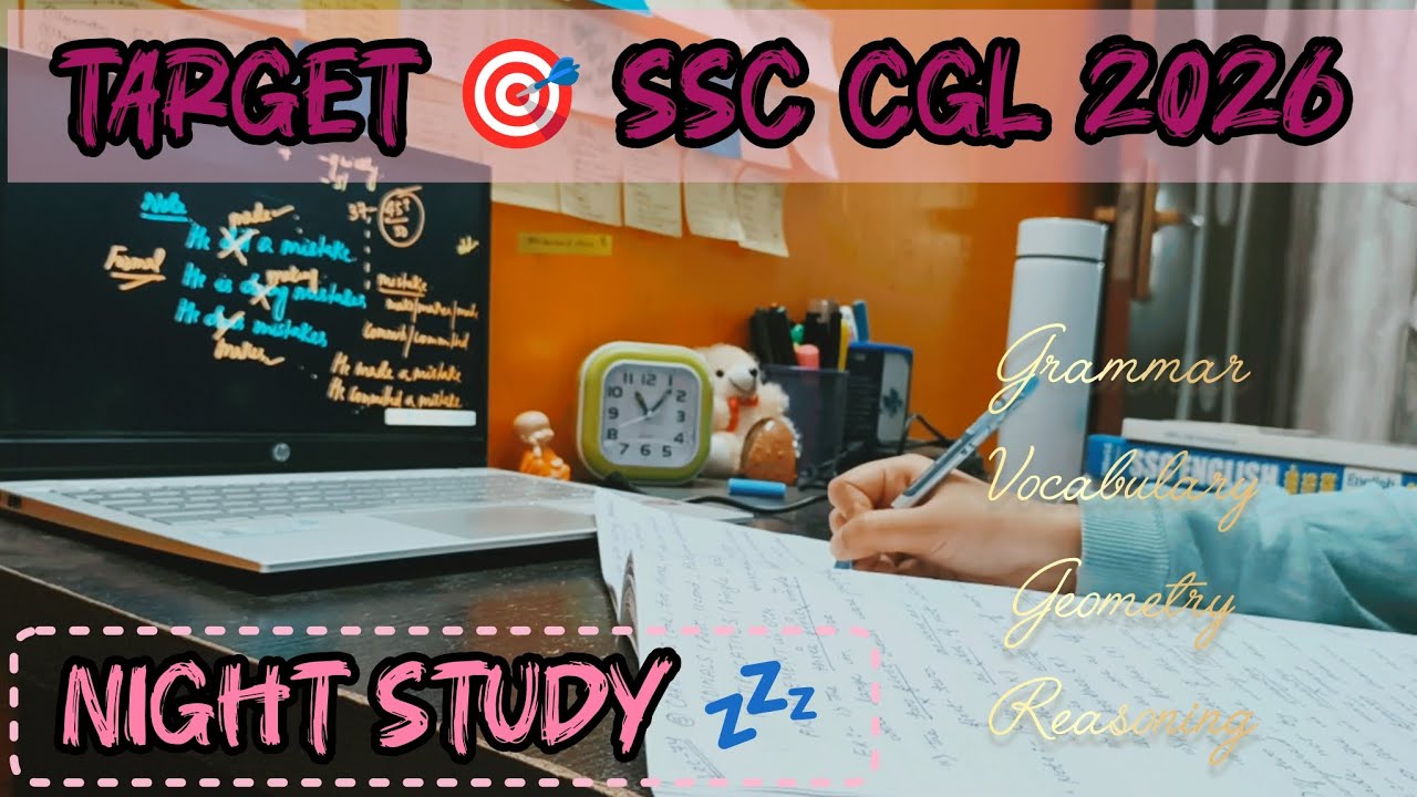 Target 🎯 SSC CGL 2026 | Night Study 🤯 #motivation #dreambigstudyhard #exam #sscghl #ssc #study #vlog