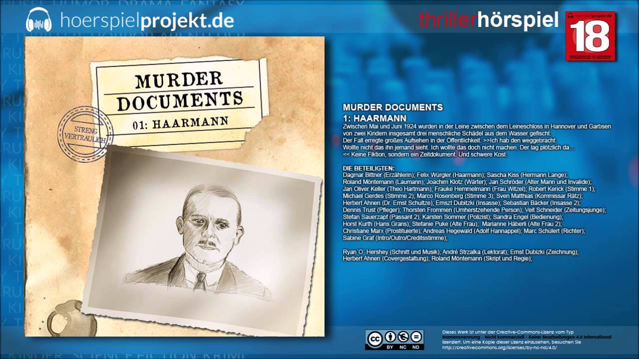 Murder Documents 1 - Haarmann (Krimi / Hörspiel / Hörbuch / Komplett)