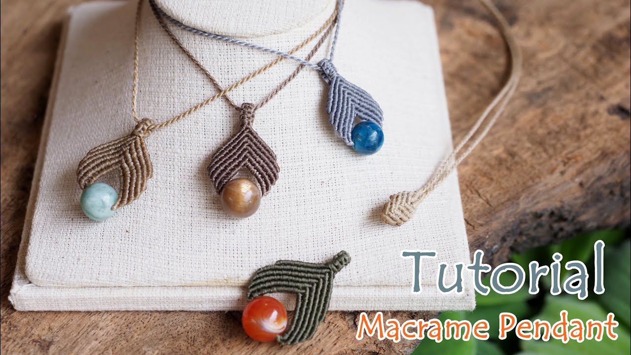 Easy Tutorial Macrame Pendant/สอนถักจี้หินแบบง่ายๆ