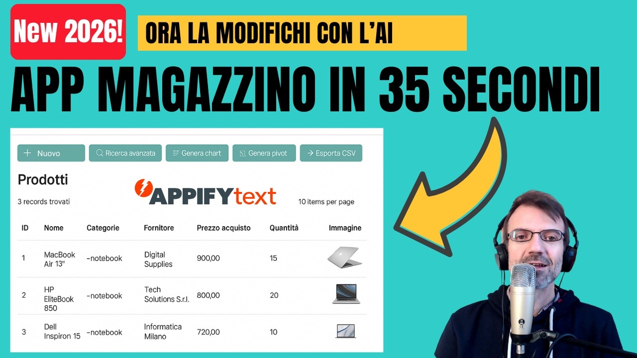Crei e modifichi un gestionale di magazzino con l’AI – nuova versione 2026