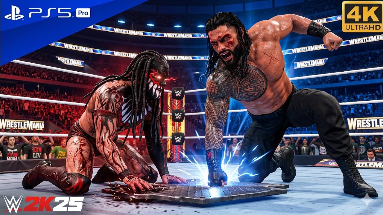 WWE2K25 : Roman Reings vs Demon Finn Balor Title Match at Wrestlemania 