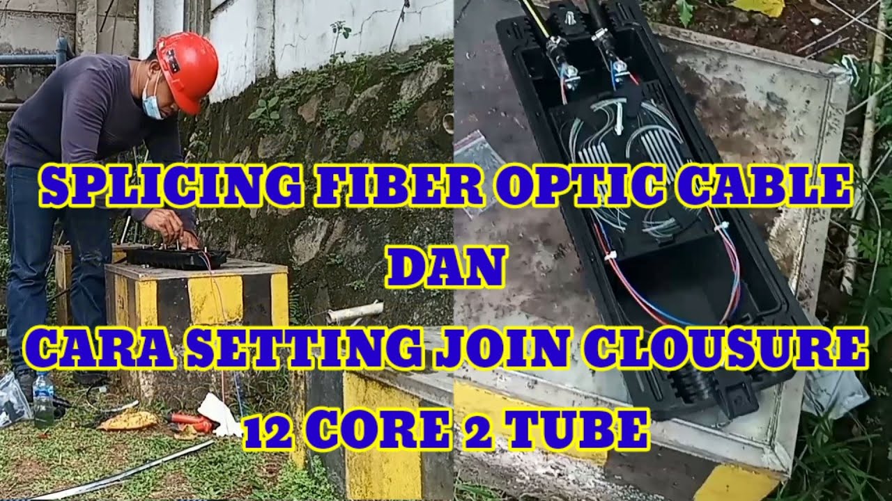 SPLICING FIBER OPTIC CABLE DAN SETTING JOIN CLOUSURE 12 CORE 2 TUBE. #splicingfiberopticcable