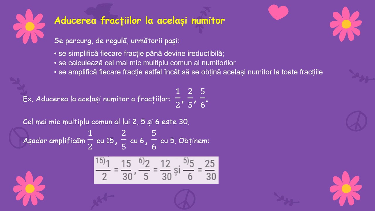 Fracții ordinare - recapitulare - clasa a 5-a.