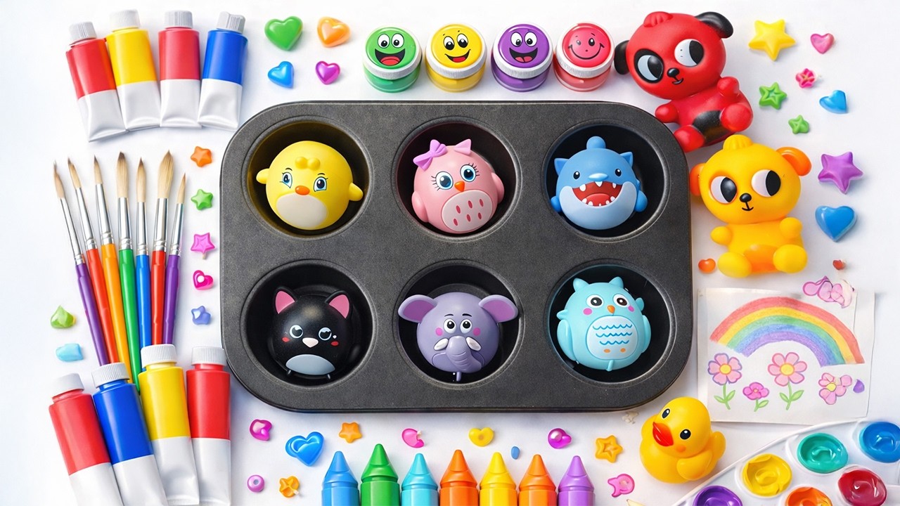 11 minutes Relaxing No Talking ASMR | Color Mixing with 3D Animals 🧸