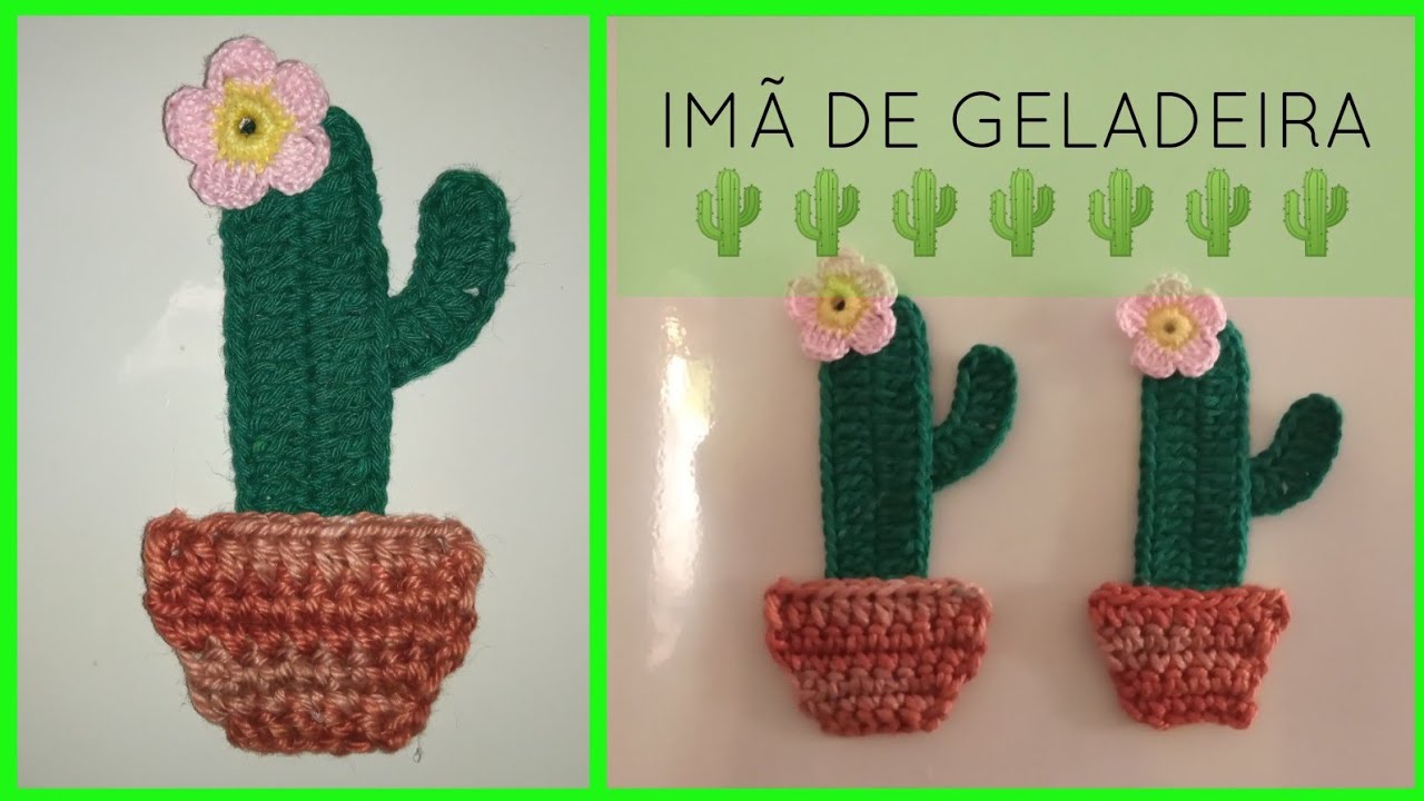 Imã de Geladeira - Cacto com Flor (Passo a passo) 