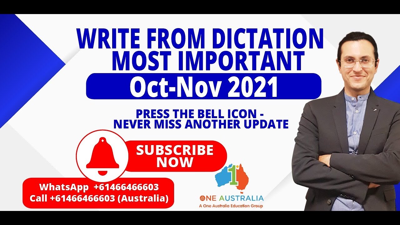 Write From Dictation| PTE |Oct-Nov 2021 - LATEST Real Exam Memories| A One Australia Online Coaching