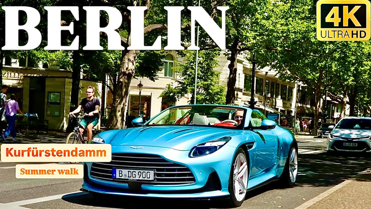 BERLIN 🇩🇪 4K Walking Tour| Famous Landmarks & Luxury Super Cars in Germany | HD - 60 fps