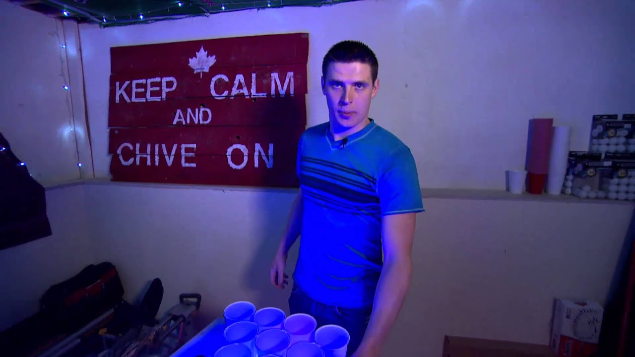 It's an interactive beer pong table