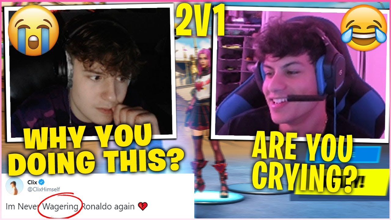 CLIX *ACTS COCKY* Then GETS *BULLIED* & TROLLED By RONALDO In This Funny 1v2 Wagers! (Fortnite)