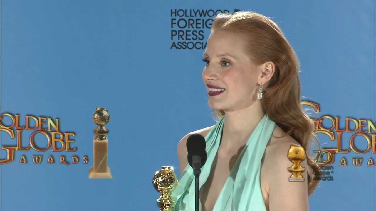 Jessica Chastain - backstage interview - Golden Globes 2013
