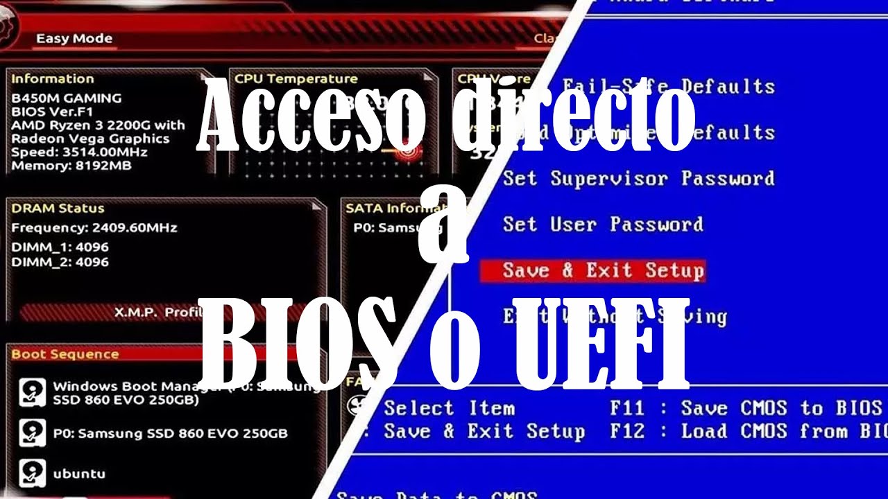😀 Accede a BIOS o UEFI desde Windows, con solo un ACCESO DIRECTO ☺️ FACIL 👇
