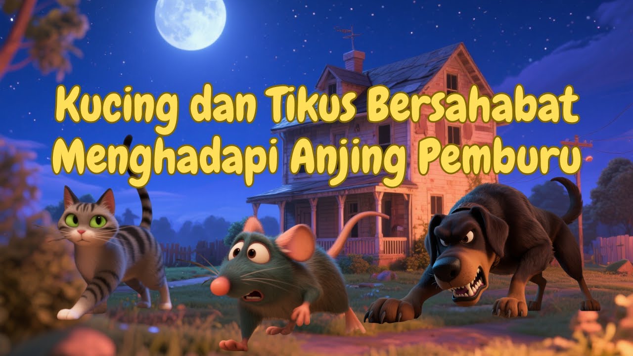 Tak Disangka! Kucing dan Tikus Bersahabat Menghadapi Anjing Pemburu | Cerita Anak | Dongeng Anak