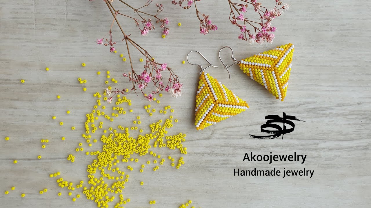 Peyote triangle earrings tutorial (beaded earrings)