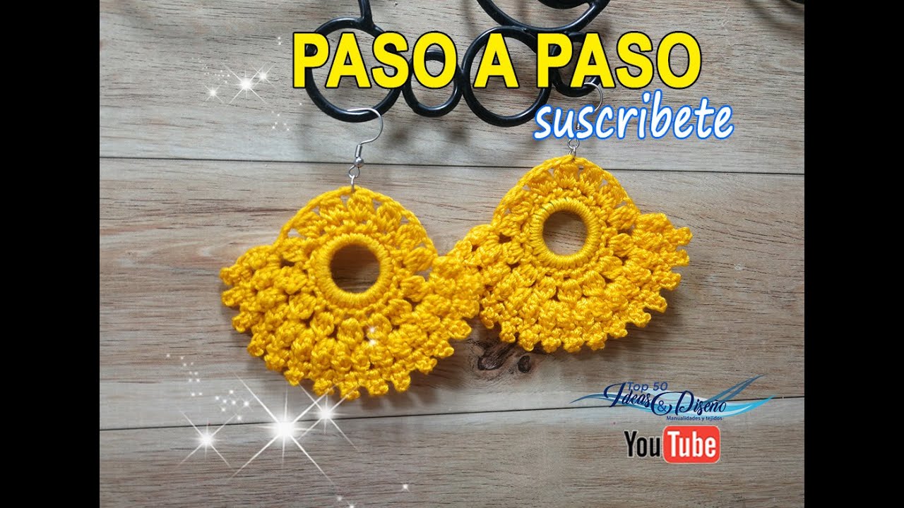 Hermosos Aretes en crochet, tutorial super facil!!