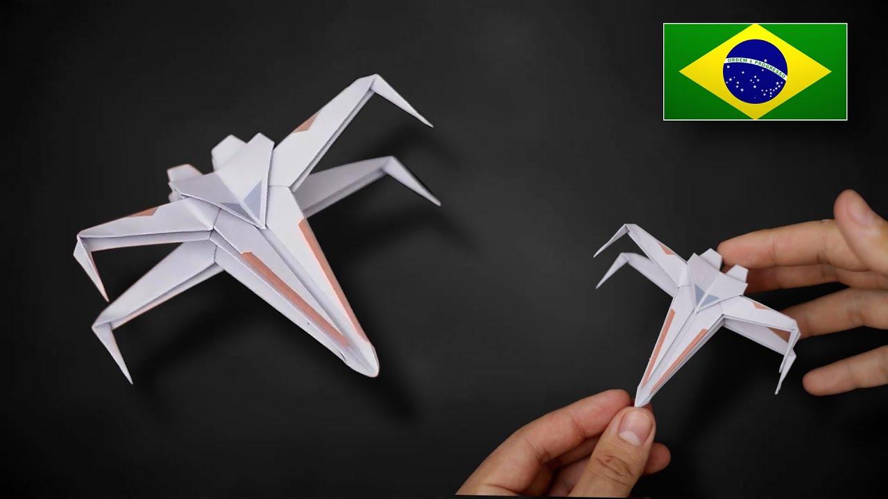 Origami: Star Wars X-Wing - Nave Espacial de Papel - Instruções em Português BR
