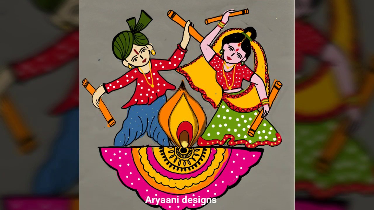 Very easy ..simple Navaratri special rangoli..9 to 5 straight dots..navaratri rangolies..dusshara ..