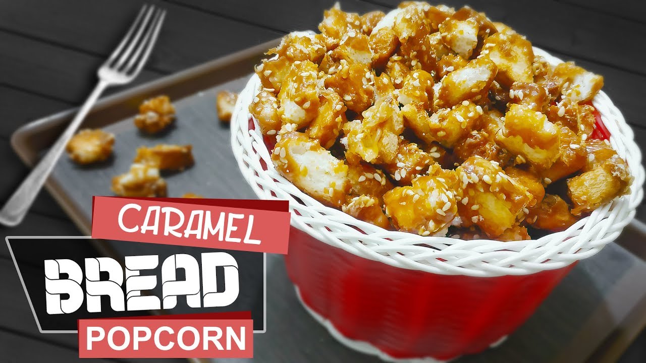 Caramel Bread Popcorn Crunchy Recipe by Food Fiction