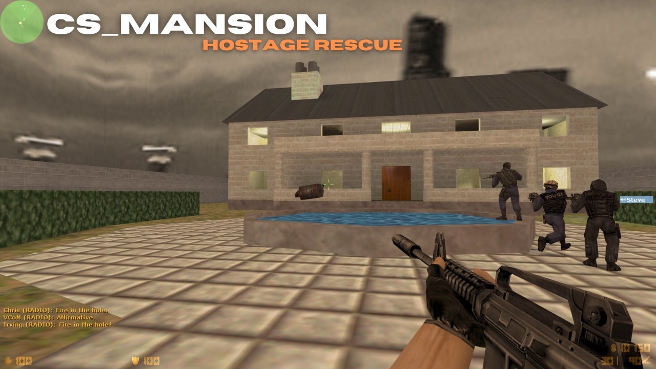 Counter strike 1.6 cs_mansion ASMR (No Commentary) PC Gameplay 1080p60 FHD 60 Fps (Nostalgic)